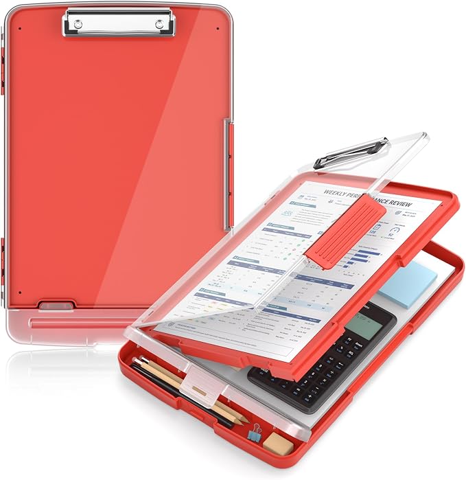 Clipboard with Storage and Pen Holder, Heavy Duty with Dual Compartment by ORGANIZEEASYWORKSTEADY