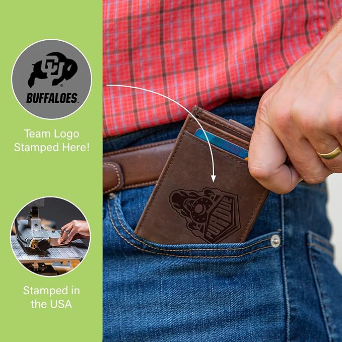 Team Sports America NCAA University of Colorado Front Pocket Slim Wallet - Image 7