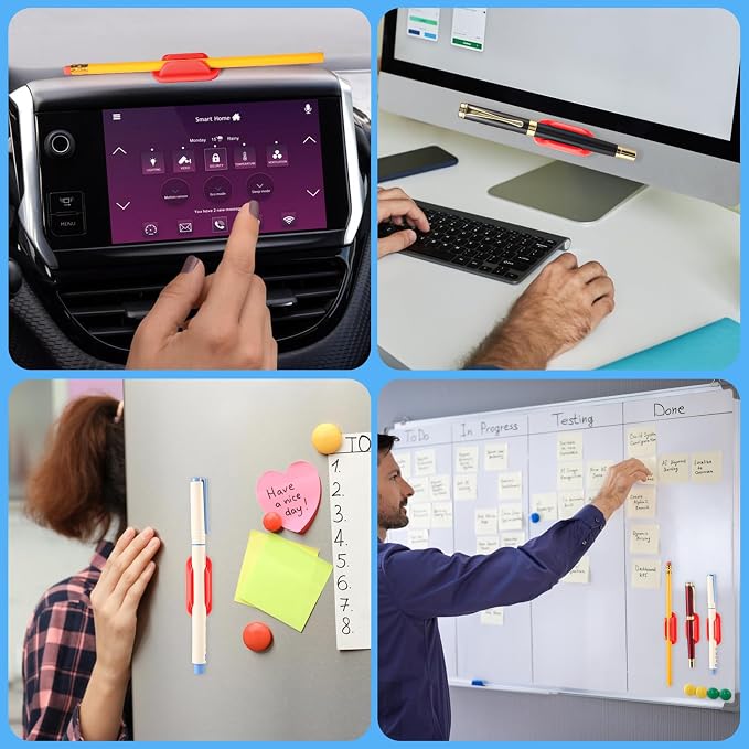VZZNN 20 PCS Adhesive Pencil Holders, Silicone Marker Organizer - Image 5