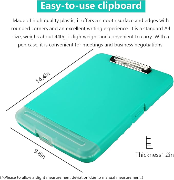 SFLHHDM Clipboard with Storage, Clip Boards 8.5x11, Plastic Clipboards with Pen - Image 4