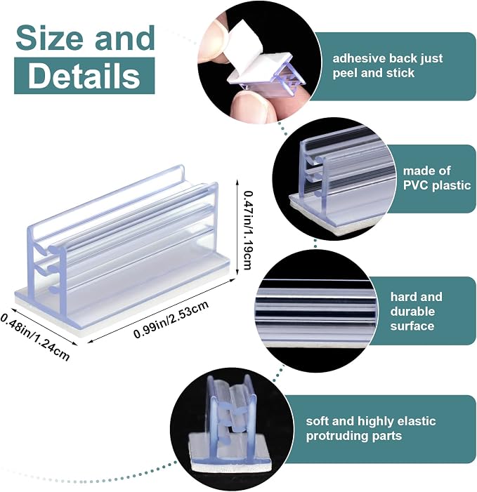 200 Pcs Self Adhesive Sneeze Guard Holder Acrylic Panels Name Tag Holders - Image 2