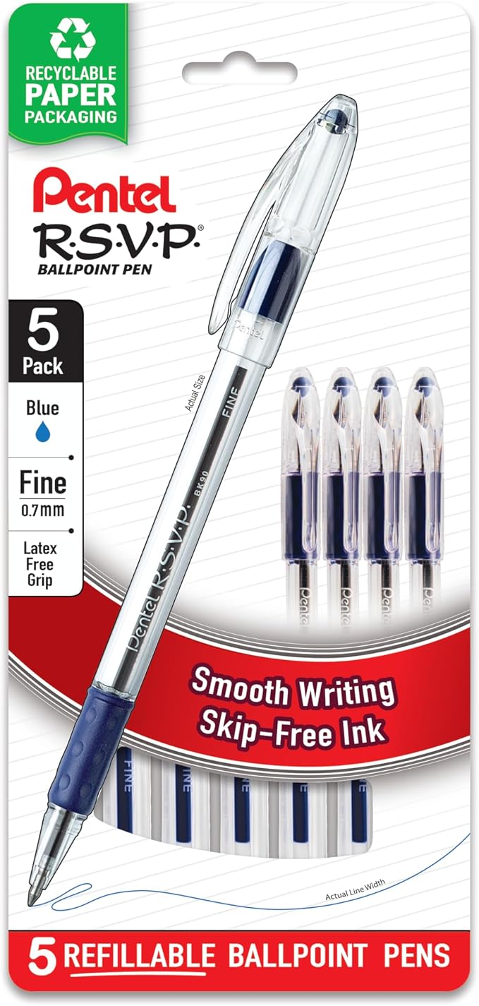Pentel RSVP Ballpoint Pen, Fine Line by PentelofAmerica