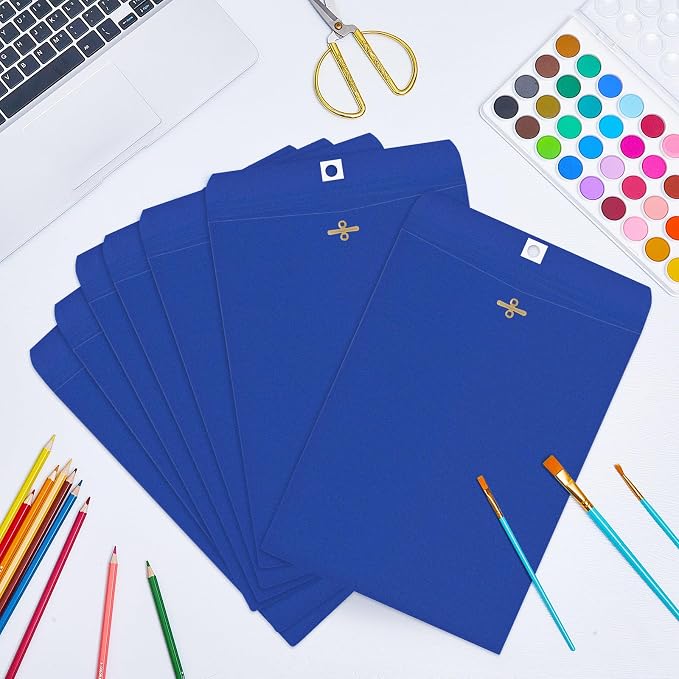 Geyee 100 Pcs Clasp Manilla Envelopes 9 x 12 Inch Gummed Colored Envelopes - Image 4
