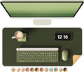 YSAGi Double-Sided Desk Pad, 23.6"x13.7" Leather Desk Mat, Eco Cork Desk Pad by YSAGi