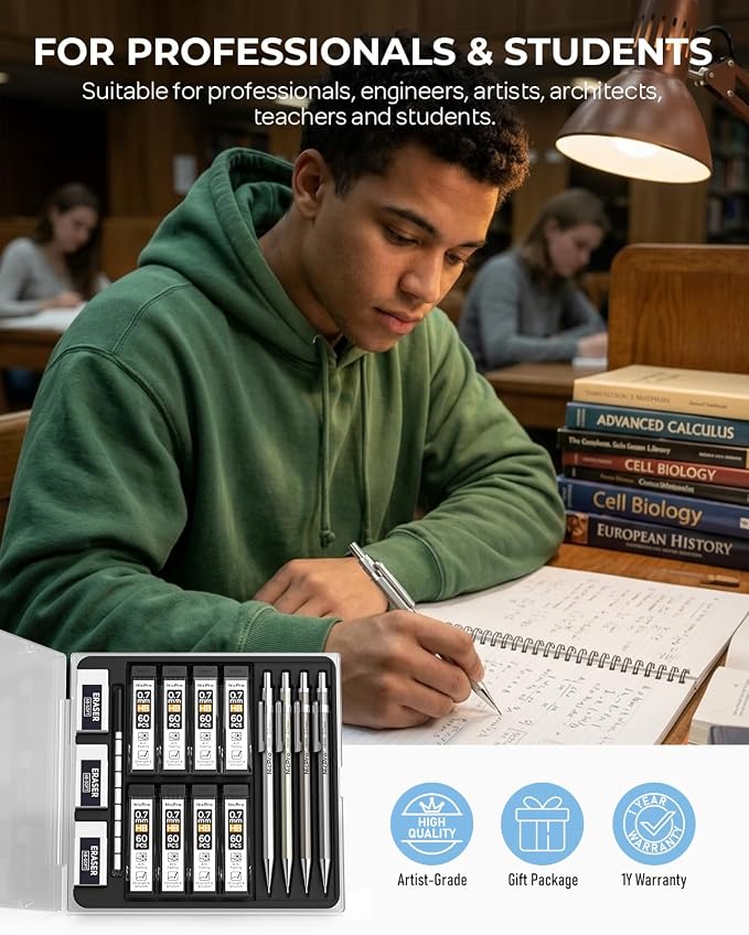 Nicpro 4 Pack Mechanical Pencil 0.7mm - Image 6