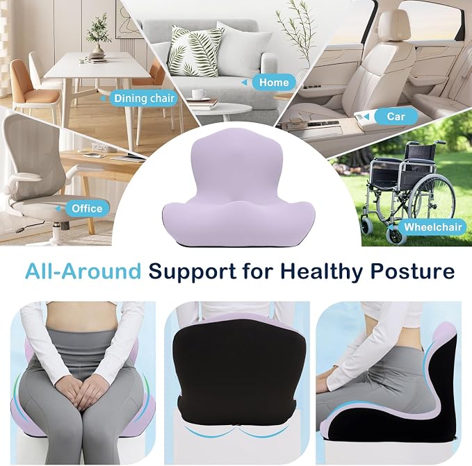 Seat Cushion for Office Chair and Car, L-Shaped Ergonomic Car Seat Cushions - Image 8
