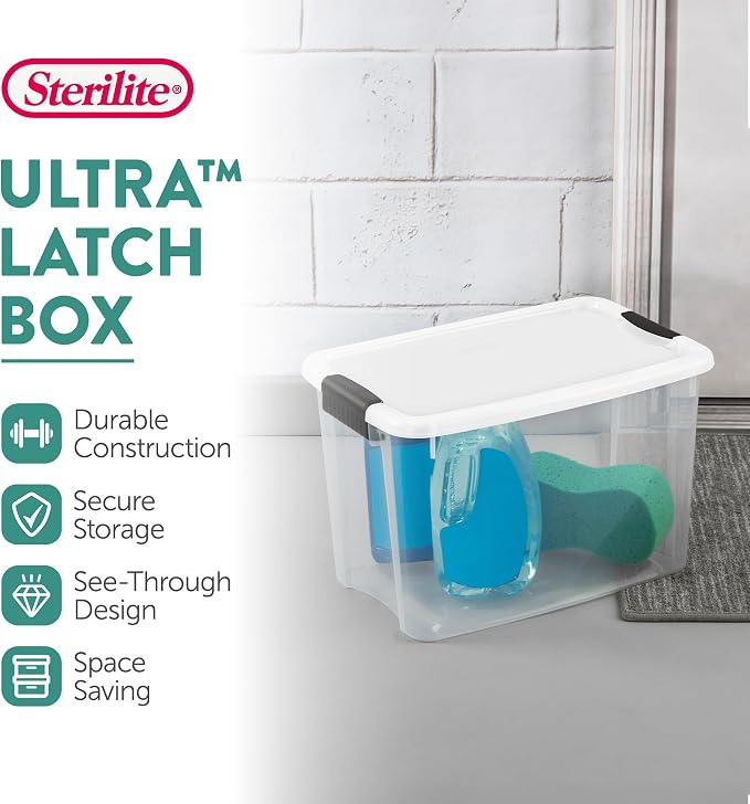 Sterilite 6-Pack 30 Quart Ultra Latch Box, and Closet - Image 2