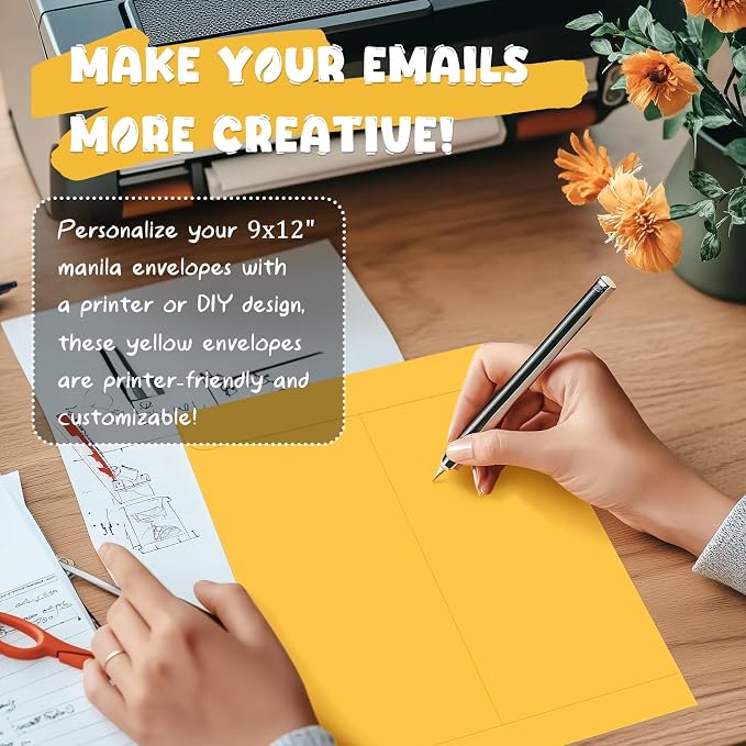 slapaflife 25 Pack Manilla Envelopes 9 x 12, Letter Size, Self-Seal Manila - Image 3