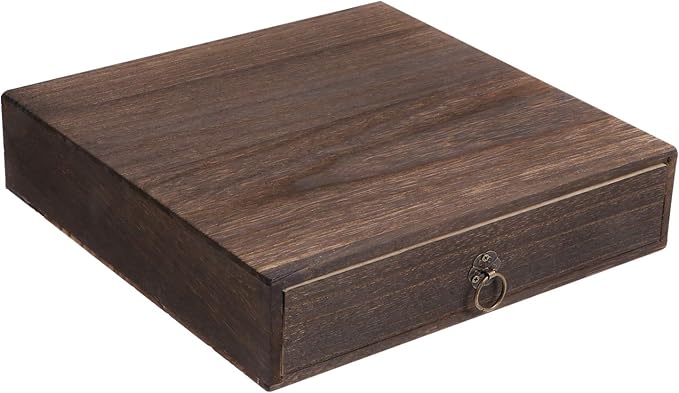 Cabilock Rustic Solid Wood Single Desktop Drawer – Vintage Apothecary Style by cabilock