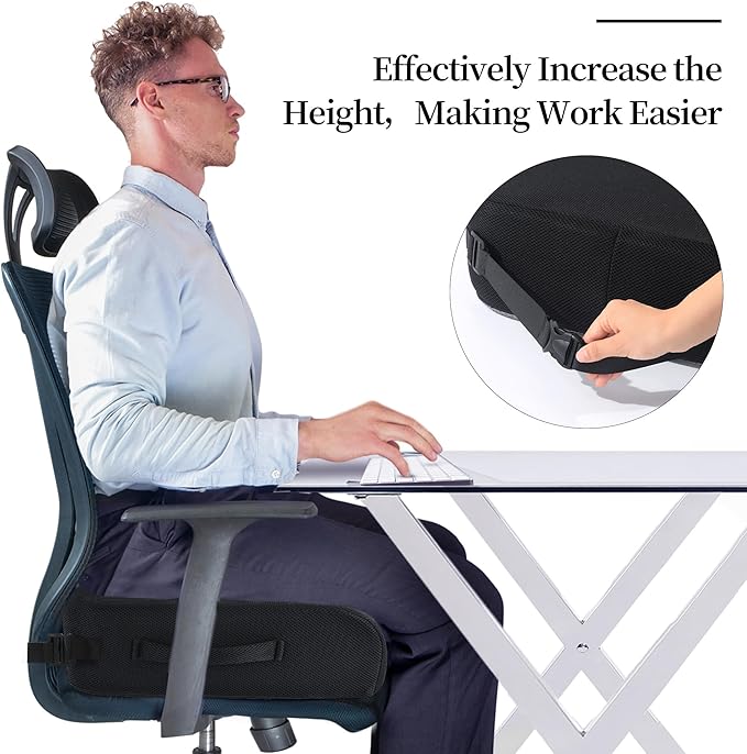 MABOZOO Extra Thick Chair Cushions, Office Chair Booster Seat Cushion to Raise - Image 3