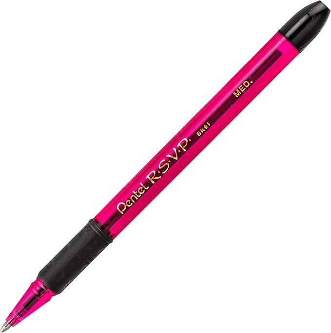 Pentel Pink BCA RSVP Razzle-Dazzle, Medium Line - Image 2