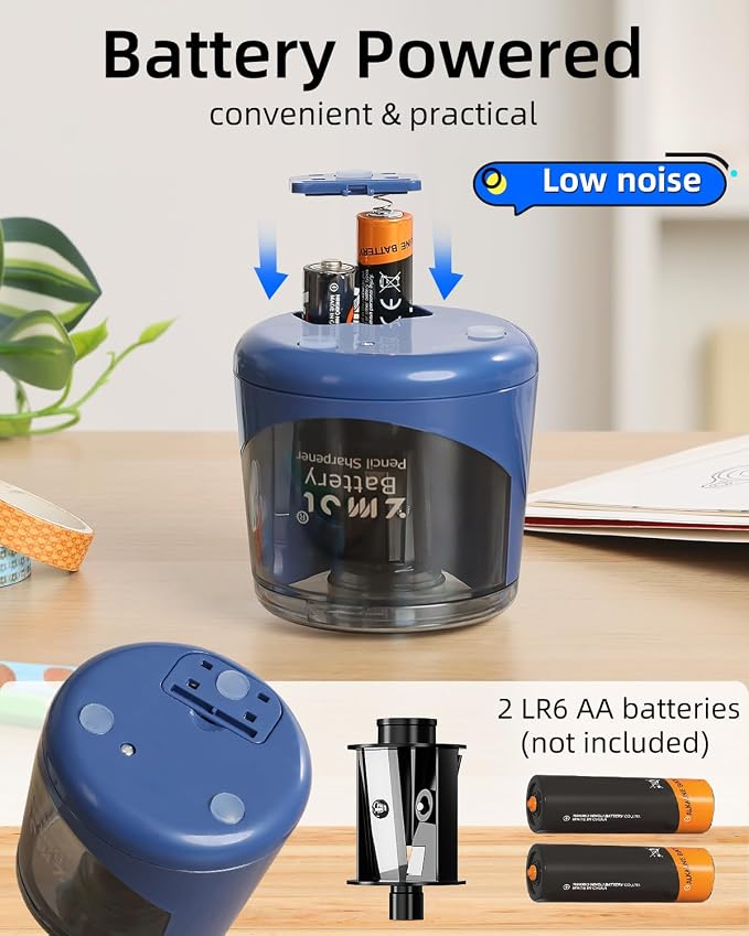 ZMOL Battery Powered Electric Pencil Sharpener, Small Battery Operated Colored - Image 3
