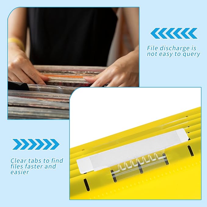 100 Pieces 4 Inch Clear Hanging Folder Tabs Hanging File Folder Tabs Clear Tabs - Image 6