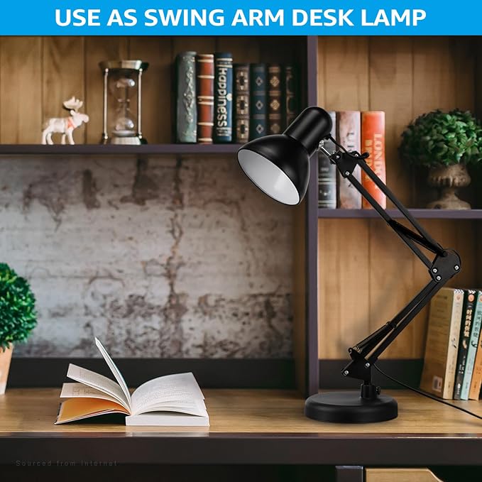 TORCHSTAR Metal Desk Lamp, Adjustable Swing Arm, - Image 3