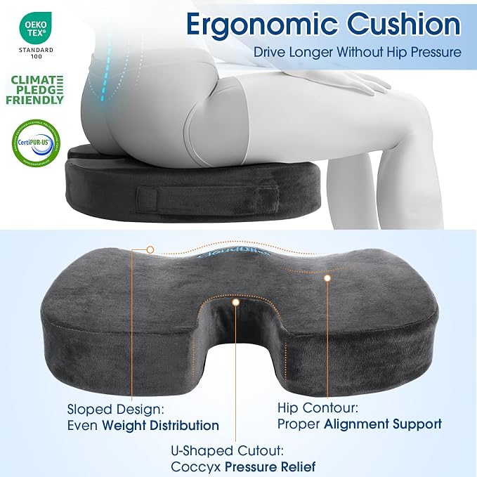 CloudBliss Lumbar Support Pillow & Seat Cushion Set - Image 6