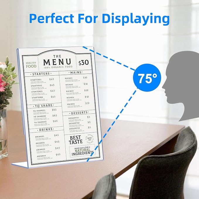 12 Pack Slanted Back Acrylic Sign Holders 4x6 - Image 6