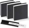 Realth C Channel Magentic Label Holders 50 Pack 0.5" x 2" | Magnetic Name Tags by Realth