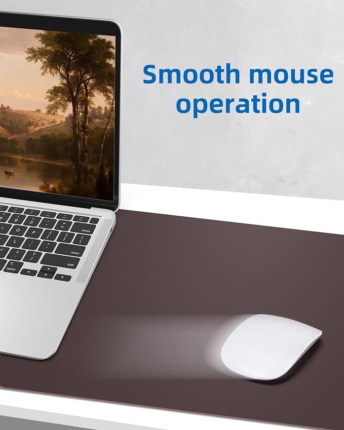 Leather Desk Pad Blotter, Mouse Pad, Office Desk Mat, Non-Slip PU Leather Desk - Image 4