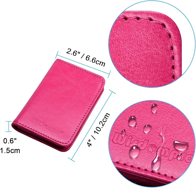 Wisdompro Business Card Holder, 2-Sided PU Leather Folio Name Card Holder - Image 5