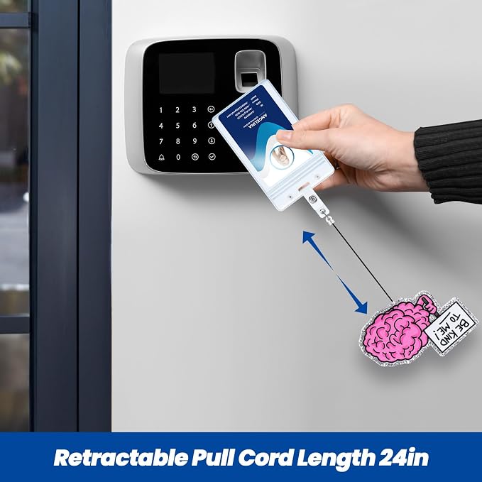 BE Kind to ME Funny Badge Reel, Cute Brain Retractable ID Card Badge Holder - Image 6