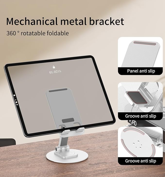 360° Rotating Cell Phone Stand for Desk, Adjustable & Foldable Phone Holder - Image 4