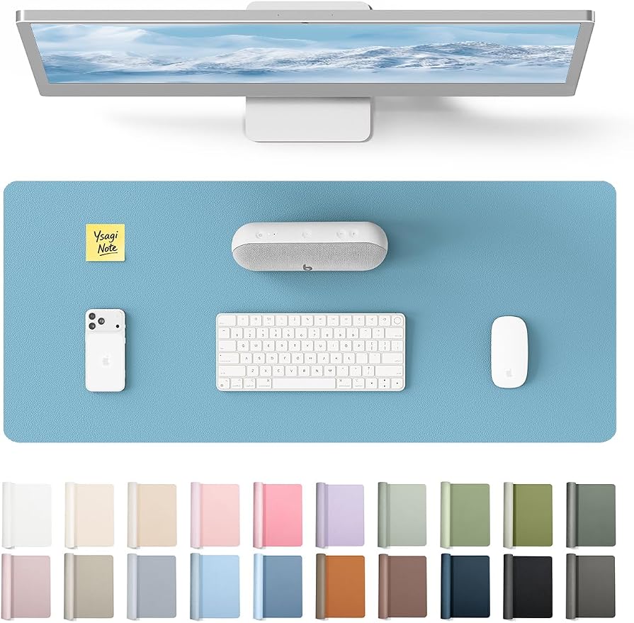 YSAGi Leather Desk Protector, Office Mat, Large Mouse Mat, Non-Slip PU Leather by YSAGi