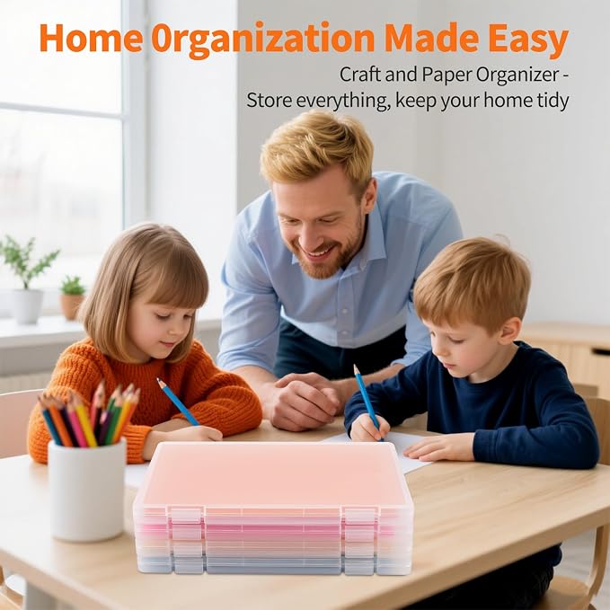 4 Pack A4 Frosted Paper Organizer Box, Project Scrapbook Paper Organizer - Image 3