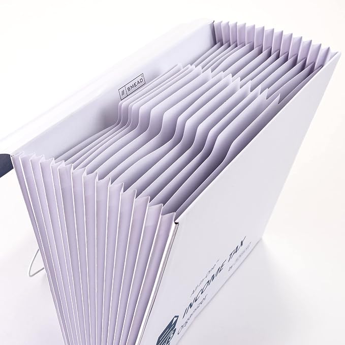 Smead All-in-One Income Tax Organizer, 12 Pockets, Flap and Cord Closure - Image 3