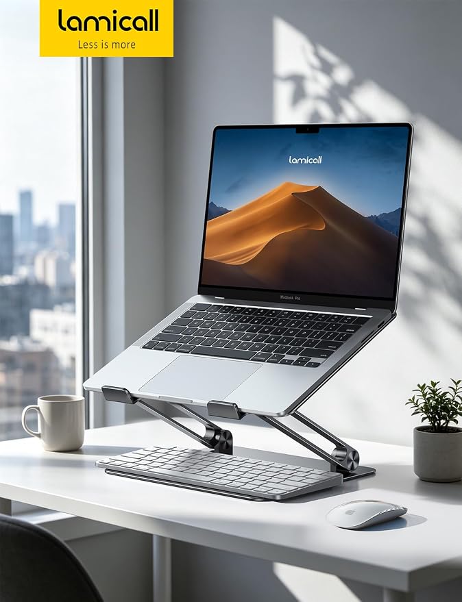 Lamicall Adjustable Laptop Stand, Portable Laptop Riser, Aluminum Laptop Stand - Image 7