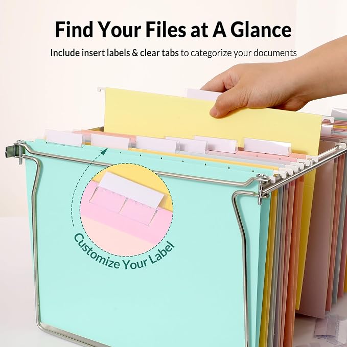 SUNEE 6 Pack Hanging File Folders, Hanging File Folders Letter Size - Image 2