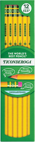 Ticonderoga Wood-Cased Pencils, Unsharpened, #2.5 F Medium by Ticonderoga