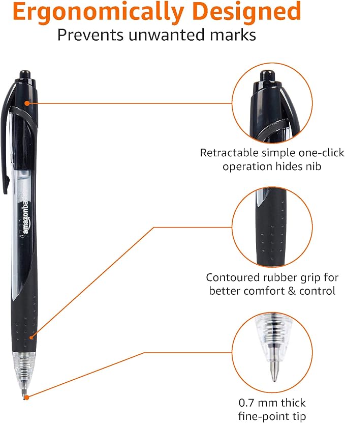 Amazon Basics Retractable Gel Ink Pens - Image 4
