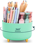 KONVINIT Pencil Pen Holder for Desk, 5 Slots 360-Degree Rotating Desktop by KONVINIT