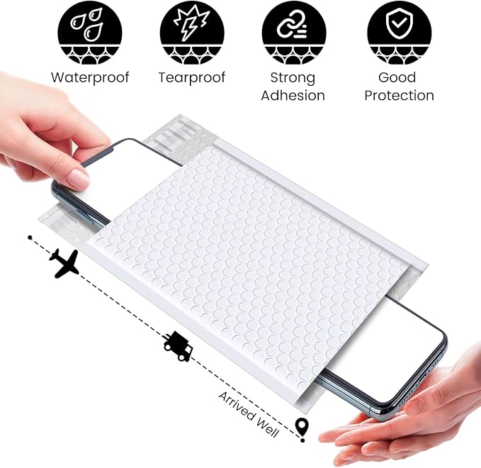 Fuxury Bubble Mailer 6x10" 100 Pack White Bubble Mailers Usable Size 6x9" Self - Image 7