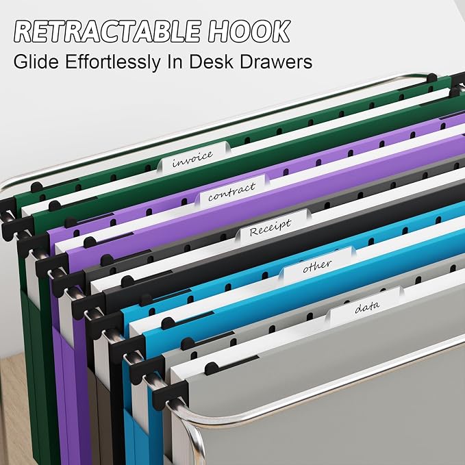 Plastic Legal Size Hanging File Folders, Heavy Duty 1 Inch Expansion - Image 5