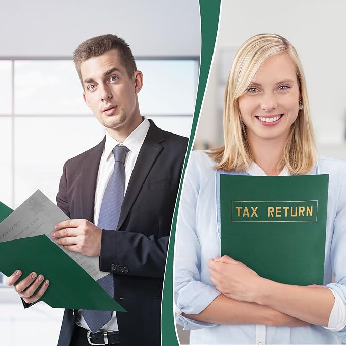 Kosiz 200 Pcs Tax Return Folders Bulk 9 x 12 Inch 2 Pocket Gold Foil Stamped - Image 5