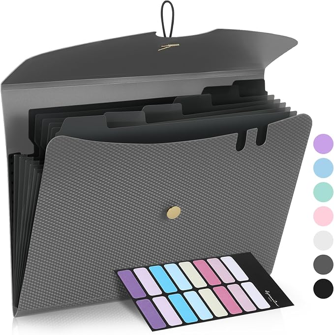 Sooez 7 Pocket Accordion File Organizer, Premium Expanding File Folder by Sooez