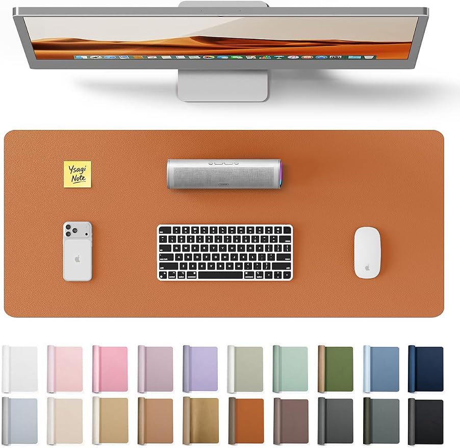 YSAGi Desk Pad Protector, Large Mouse Mat, Non-Slip PU Leather Waterproof by YSAGi