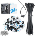 200pcs 3/4" Back-Glue Self Adhesive Black Strong Cable Zip Tie Mounts by XHF