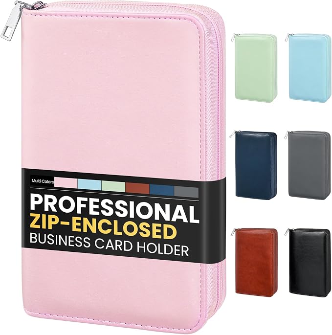 Sooez Zip-Enclosed Business Card Holder Organizer, Professional Credit Card by Sooez