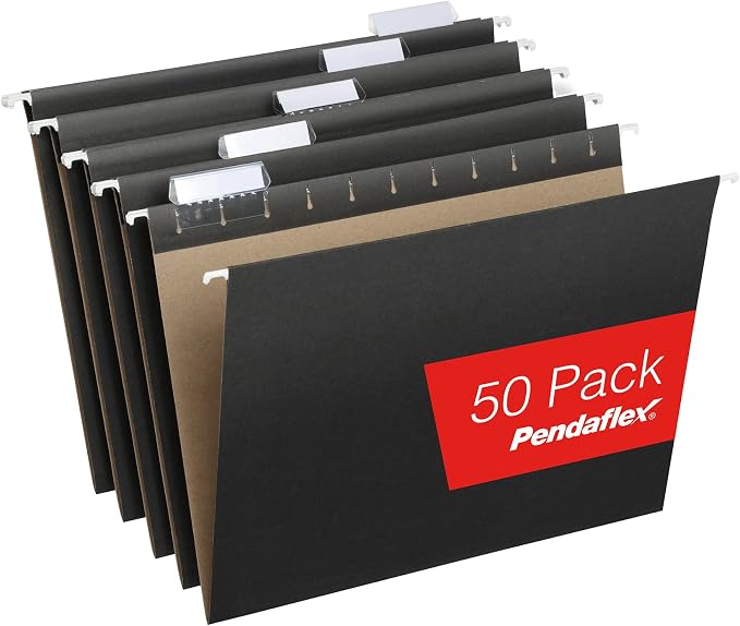 Pendaflex Black Hanging File Folders, 8.5 X 11 Letter Size by Pendaflex