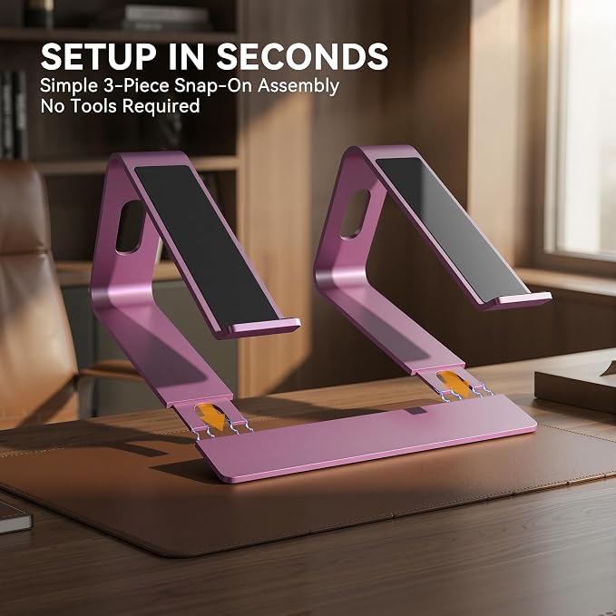SOUNDANCE Laptop Stand, Aluminum Computer Riser, Ergonomic Laptops Elevator - Image 6