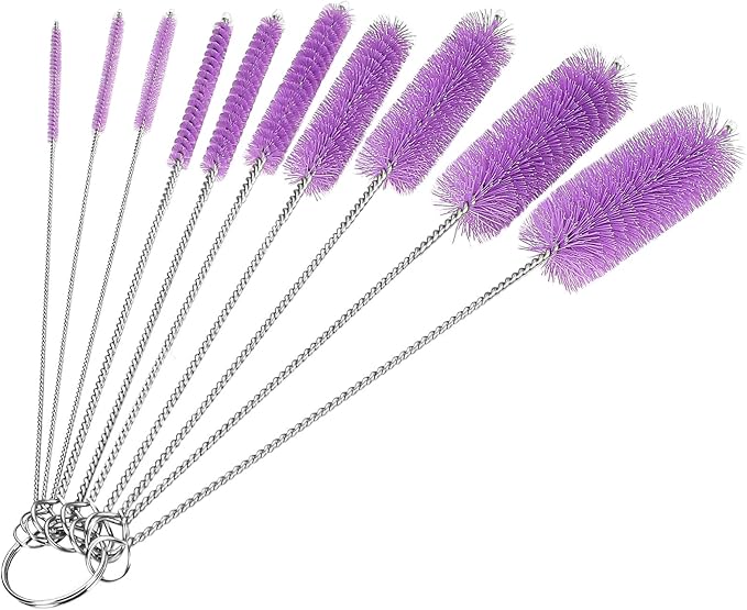CiaraQ Bottle Cleaning Brushes, 8 Inch Nylon Tube Brush Set | Purple Cleaner by CiaraQ