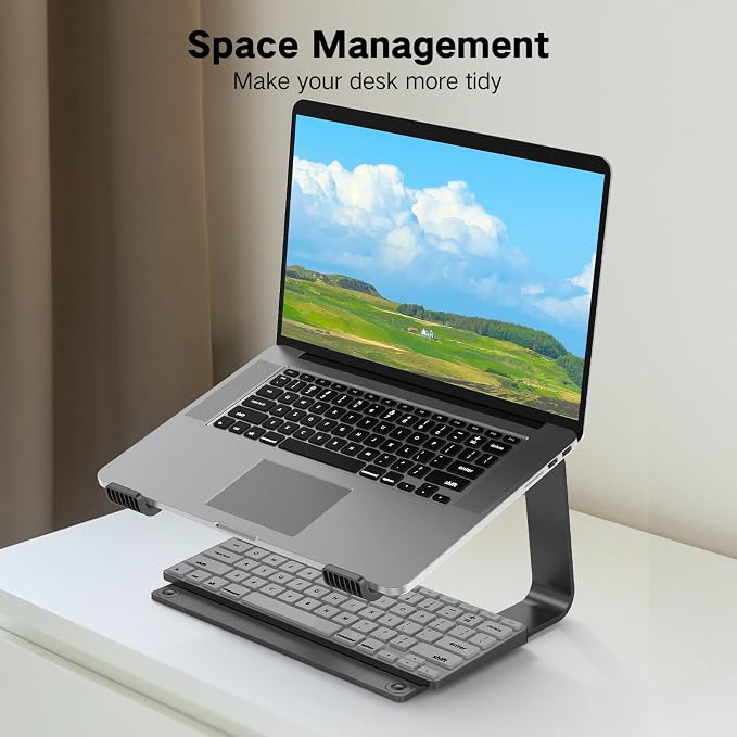 Tonmom Laptop Stand for Desk, Aluminum Laptop Riser Holder, Removable Metal - Image 5