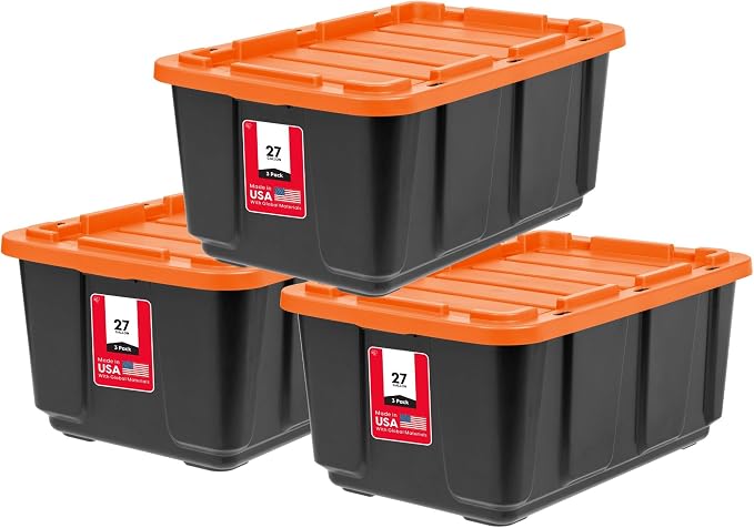 IRIS USA 3-Pack 27 Gallon Storage Bins by IRISUSA