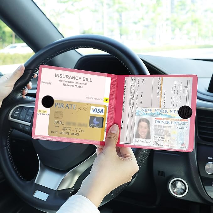 UYYE Car Registration and Insurance Card Holder, Vehicle Glove Box Car Organizer - Image 5