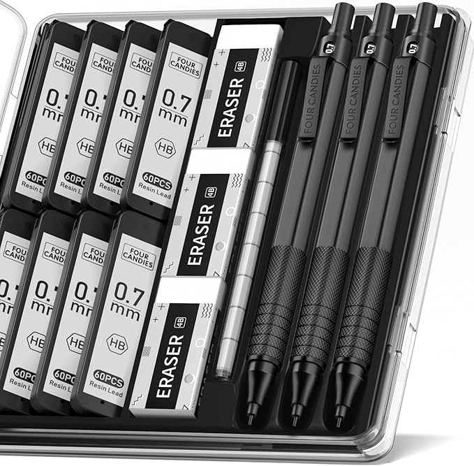 Four Candies Mechanical Graphite Pencil Set, Professionals, Teachers and by FourCandies