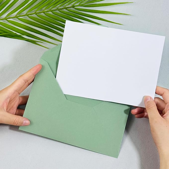 50 PCS Sage Green Colorful A7 Envelopes - Image 7