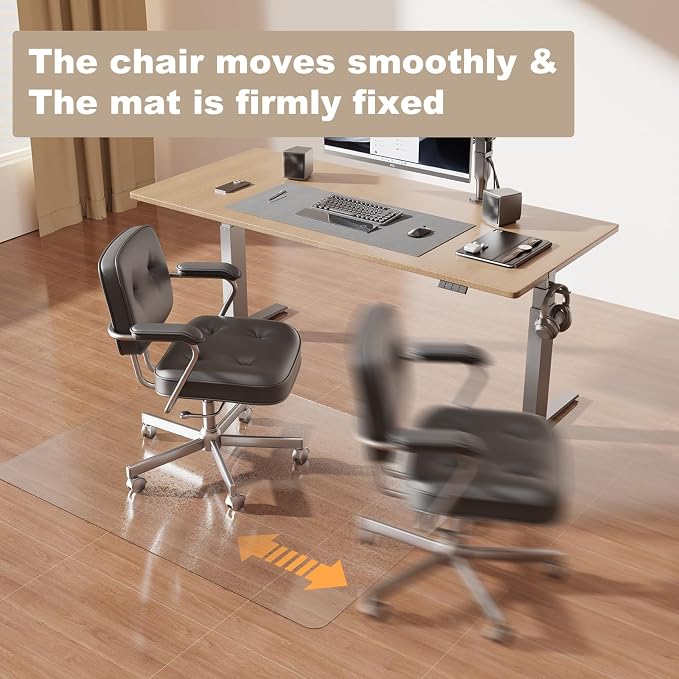 50"x60" Computer Chair Mat for Hardwood, PVC Office Mat for Hardwood Floor - Image 4