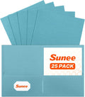 SUNEE Folders with Pockets, 2 Pocket Folders Fit Letter Size, Paper File Folder by SUNEE